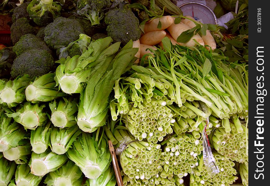 Vegetable pile in a local market