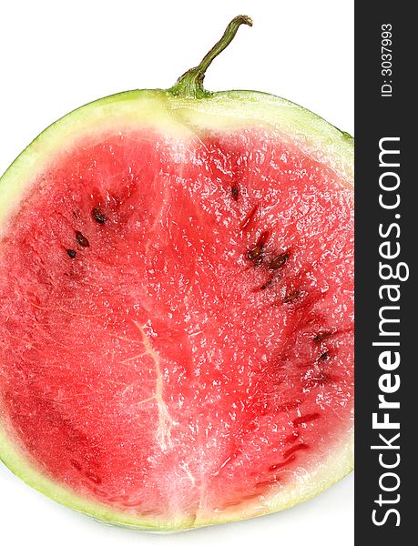 Appetizing slices of watermelon isolated on white. Appetizing slices of watermelon isolated on white