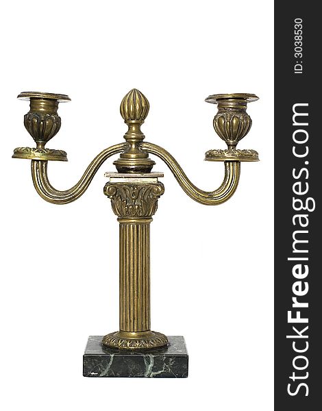 Bronze Candlestick Isolated