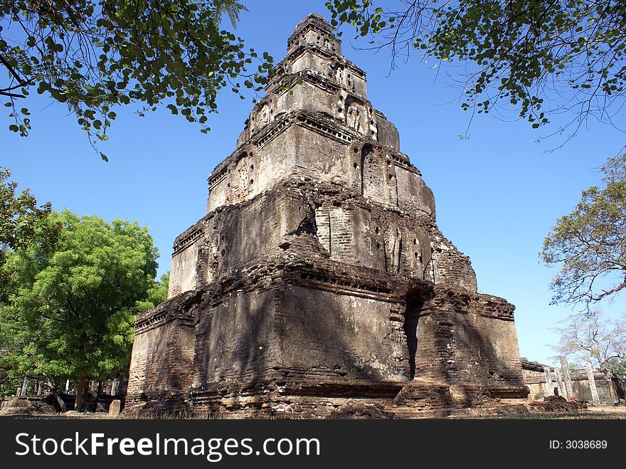 Tower Satmahal Prasada in Polonnaruwa