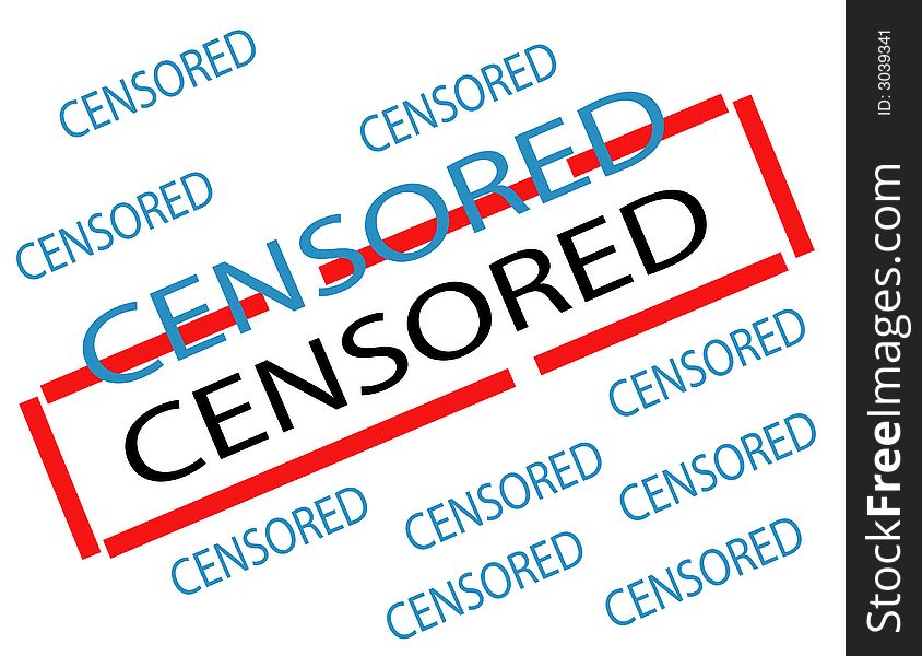 Censored on a white background
