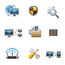 Computer Network Icon Set Stock Images Computer Network Icon Set Stock Images