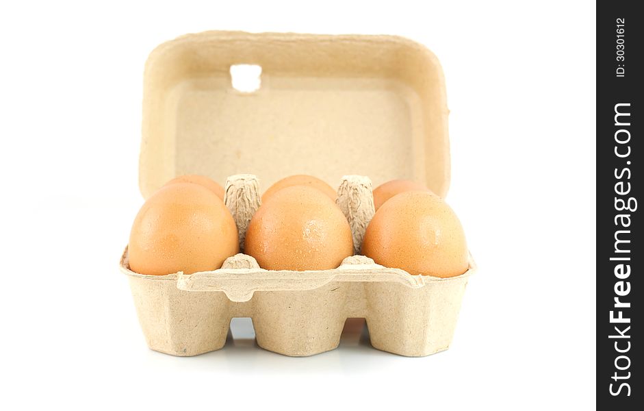 Eggs In The Package  Isolated