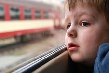 Little Boy Looking Out Stock Photo Little Boy Looking Out Stock Photo