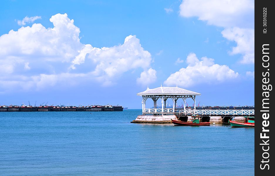 Beautiful old pavilion on Sichang island at sriracha ampor ,chon