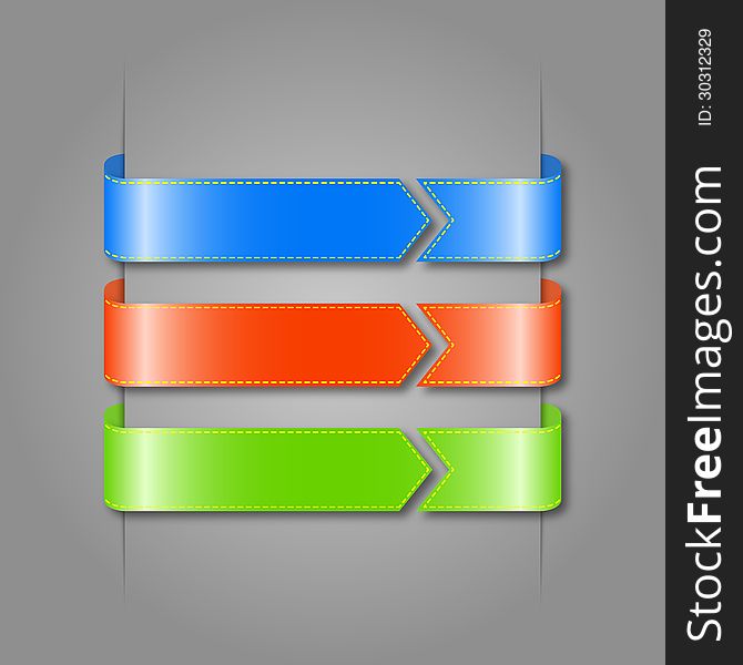 Vector set of color ribbons.