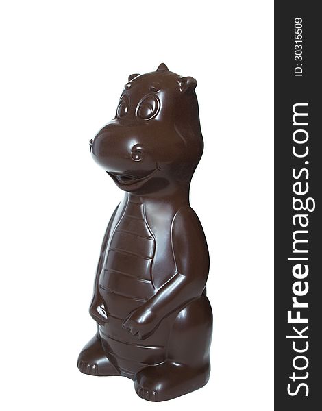 Chocolate figure in white background. Chocolate figure in white background