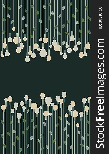 Green eco bulbs illustration, good for posters or postcards, email design, etc.