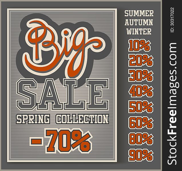 Vintage Big Sale collection with handwritten header