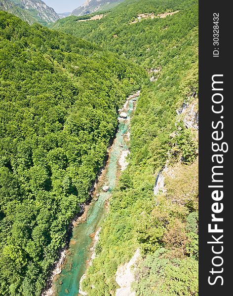 Canyon of River Tara in northern Montenegro. Canyon of River Tara in northern Montenegro
