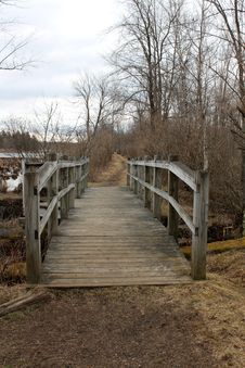 Old Wood Bridge Over Marsh Water Stock Photography Old Wood Bridge Over Marsh Water Stock Photography