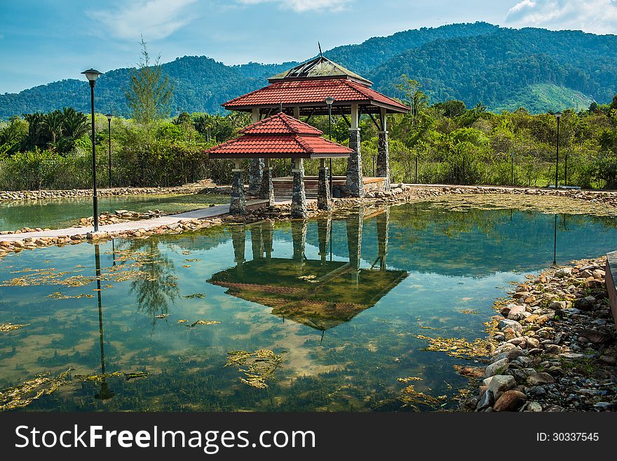 Hot medicinal springs on the island of Langkawi, Malaisia. Hot medicinal springs on the island of Langkawi, Malaisia