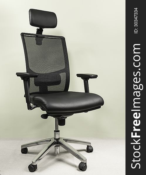 High-end office chair covered with leather. High-end office chair covered with leather