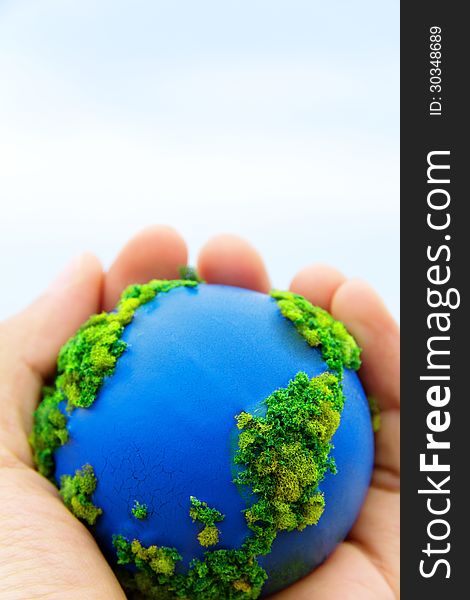 Earth in Hands ,Concept Save green planet