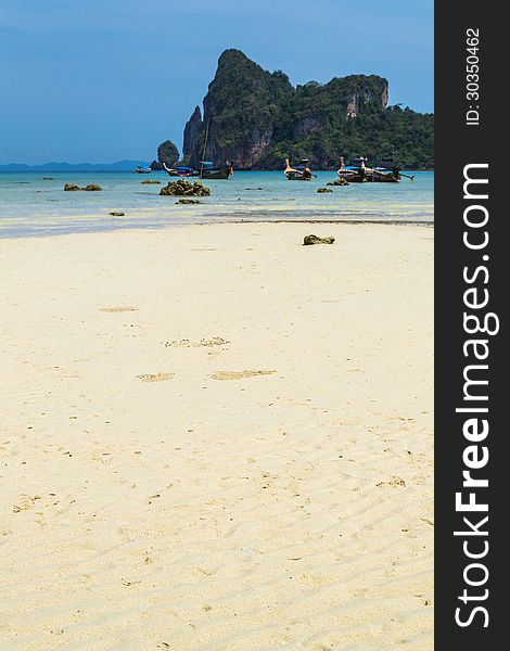 White Sand Beach At Phi Phi Island, Krabi, Thailand