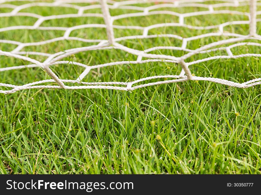 Back side the Goal at the football field. Back side the Goal at the football field