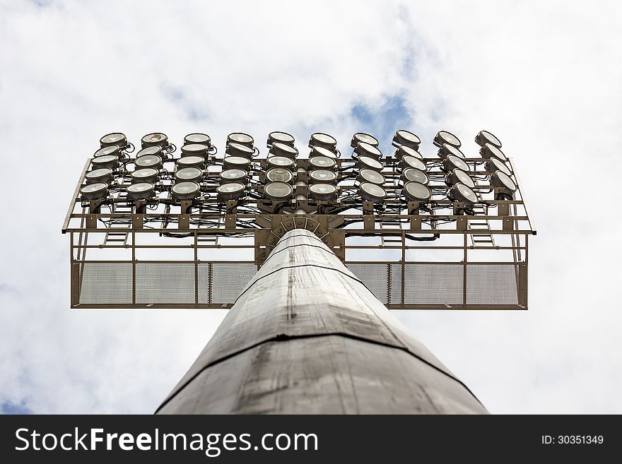 The Stadium Spot-light tower over Blue Sky