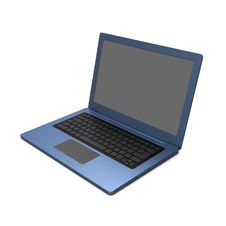 Blue Laptop Blank Keyboard Stock Photo Blue Laptop Blank Keyboard Stock Photo