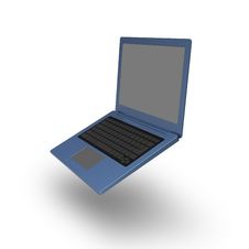 Blue Laptop Blank Keyboard Stock Photo