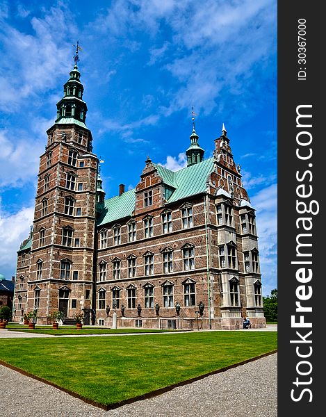 Famous Rosenborg castle in Copenhagen, Denmark.