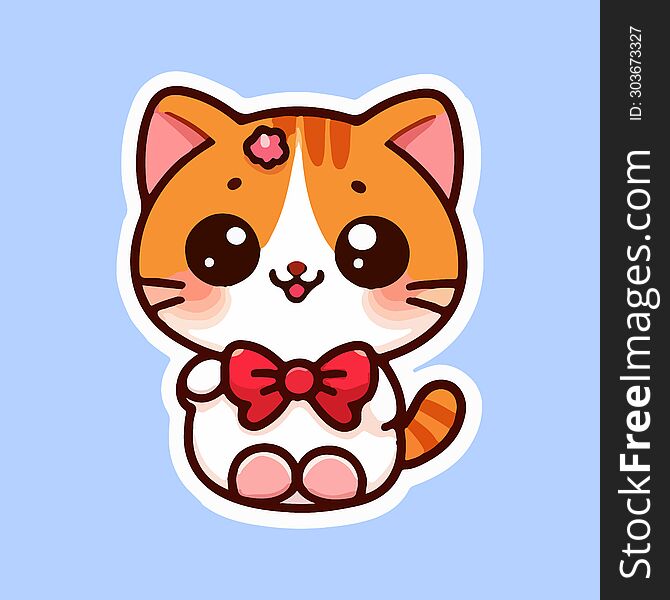 cute cat stickers with white borders