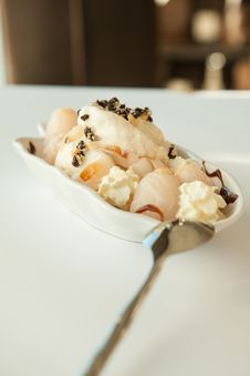 Ice Cream With Thai Fruit. Stock Image