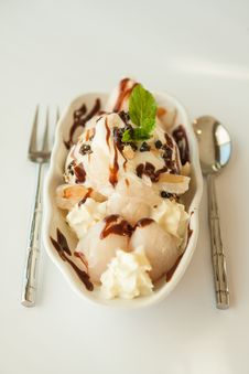 Ice Cream With Thai Fruit. Royalty Free Stock Image