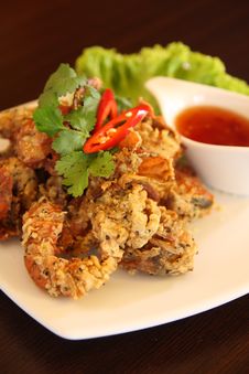 Deep Fried Soft Shell Crab Garlic And Pepper Meal Stock Image