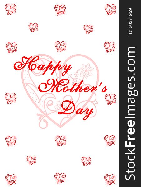 Mothers day greeting in red. Mothers day greeting in red