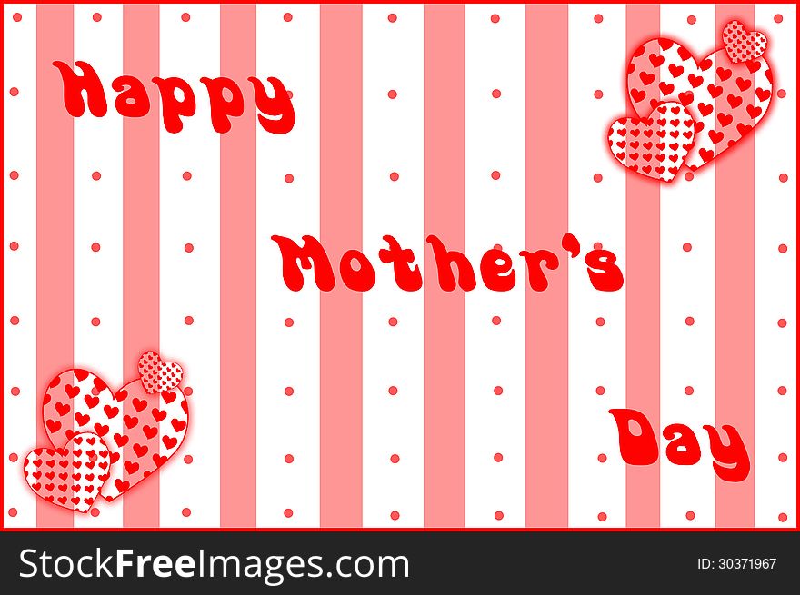 Mothers day greeting in red. Mothers day greeting in red