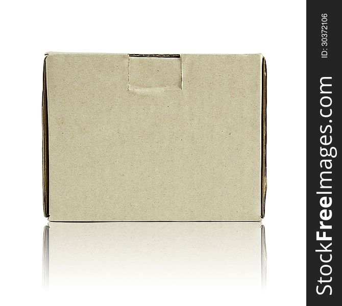 Blank cardboard box on white background