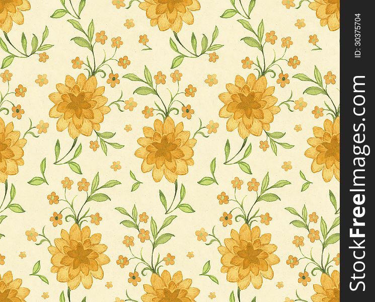Pattern With Watercolor Flowers