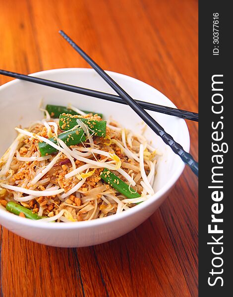 Very popular dish, Pad Thai noodles. Very popular dish, Pad Thai noodles.