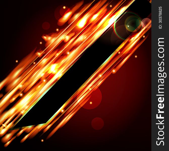 Fiery vector background with free space for your text.