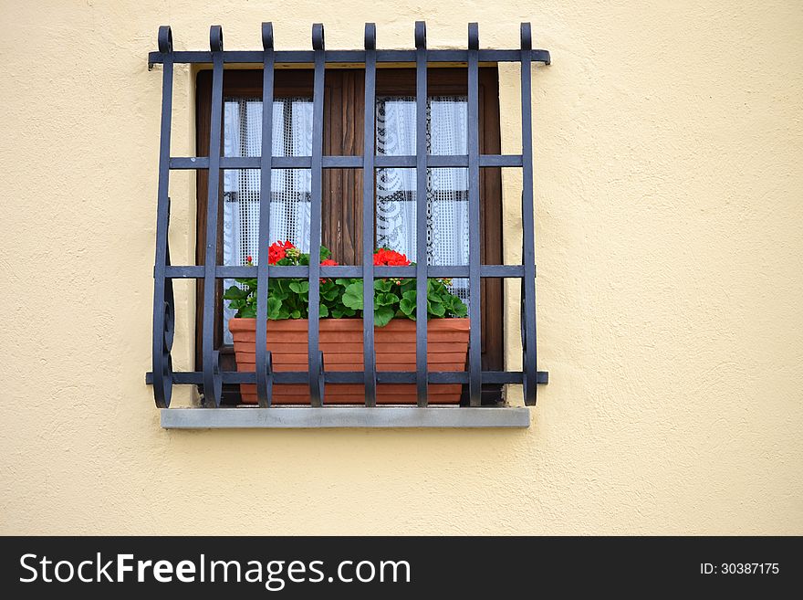 Window in an Italian village. Window in an Italian village.