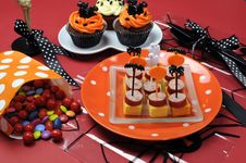 Happy Halloween Party Table Stock Photos Happy Halloween Party Table Stock Photos