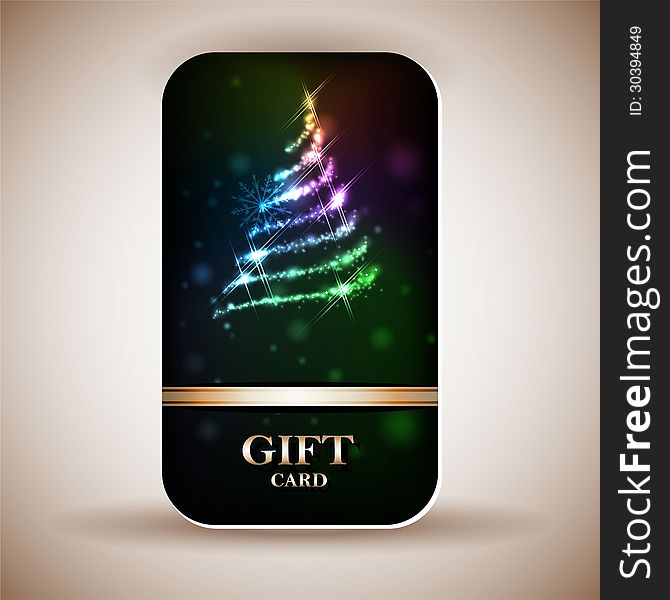 Gift card with ribbons. Vector background