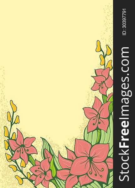 Decorative background with flowers in pastel shades. Decorative background with flowers in pastel shades