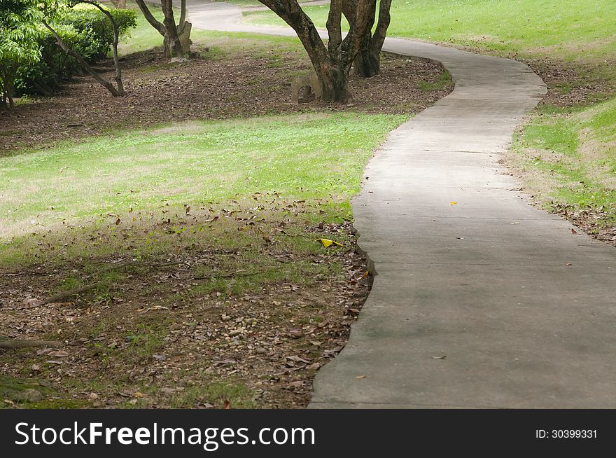 Curved path in a  peace garden. Curved path in a  peace garden