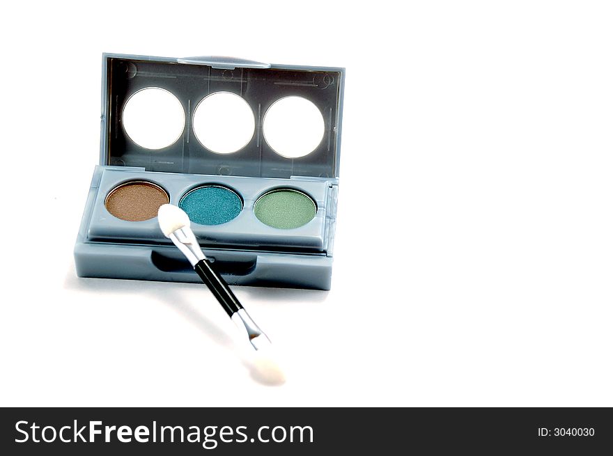 Eye shadow kit on isolated background. Eye shadow kit on isolated background