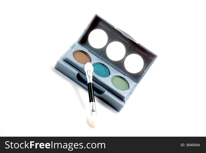 Eye shadow kit on isolated background. Eye shadow kit on isolated background