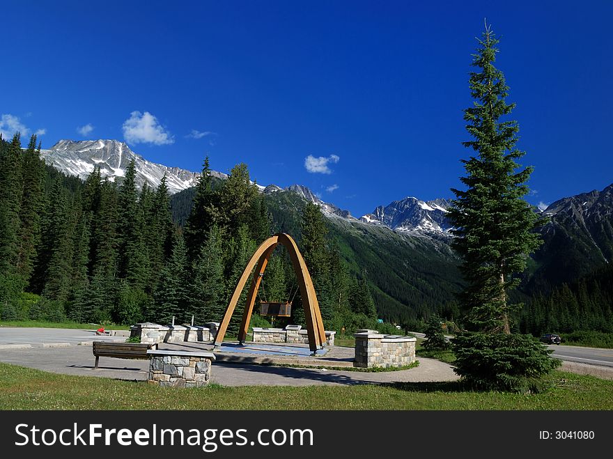 Arch and mountain, rogers pass, british columbia