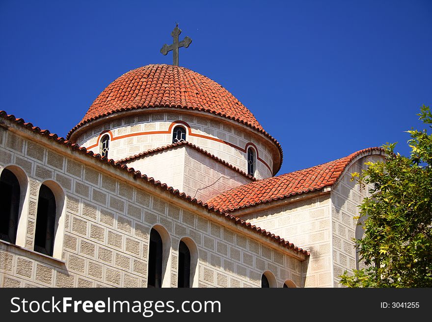 Dome of orthodox church in Greece