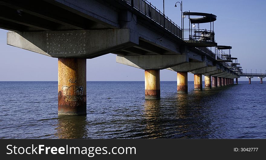 Colorful pier on the balltic sea