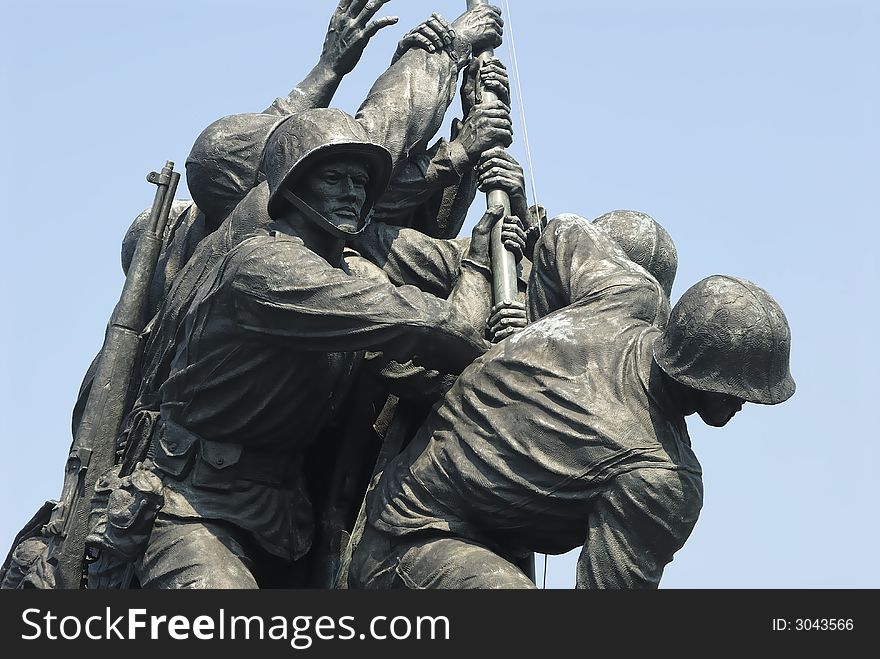 The Iwo Jima Memorial located in Rosslyn, Virginia
