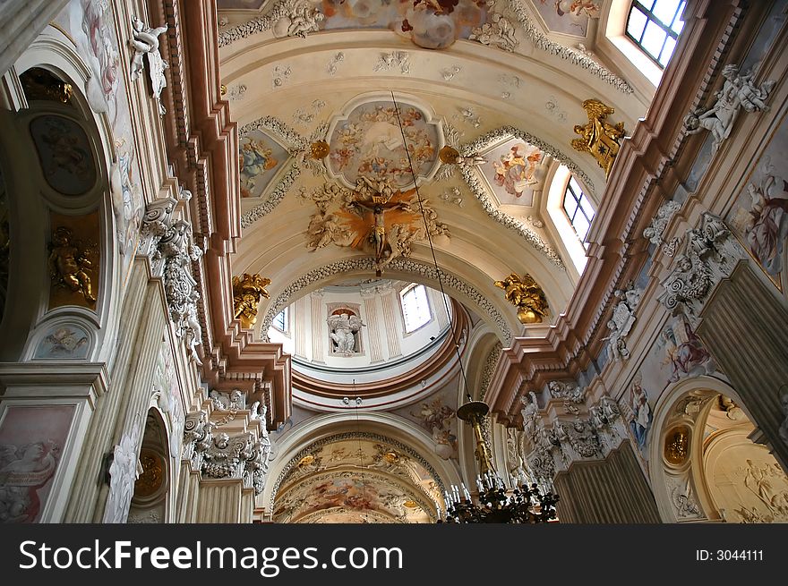 Interior of roman catholic cathedral church. Interior of roman catholic cathedral church