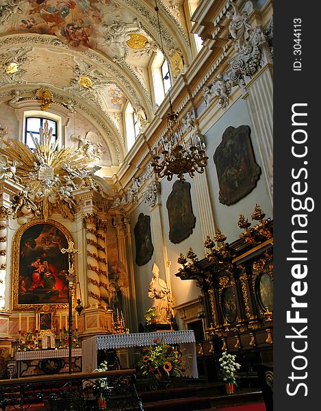 Interior of roman catholic cathedral church. Interior of roman catholic cathedral church