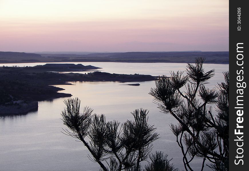 Glendo Reservoir after the sun went down. Glendo Reservoir after the sun went down