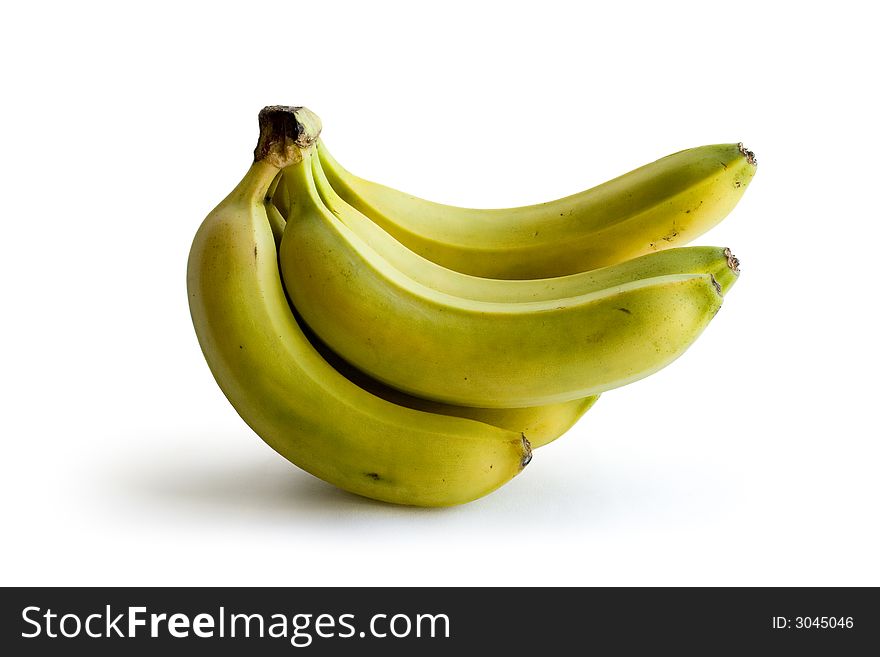 Bunch of bananas on white background