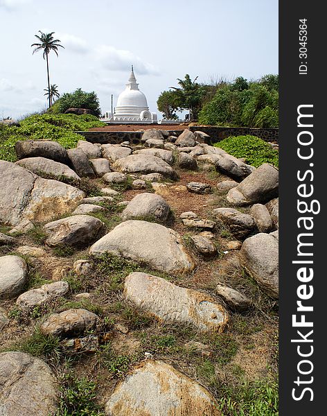 Stupa on the top of hill, Unawatuna, Sri Lanka. Stupa on the top of hill, Unawatuna, Sri Lanka